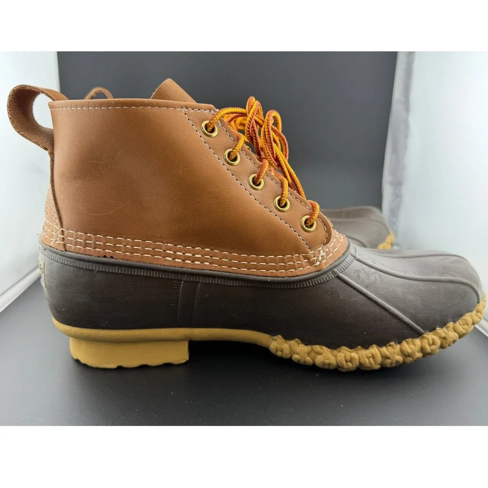 Bean Boots by LL Bean-Tan Brown, Waterproof Duck Boots, Mens 6 Inch, Size 9 Wide